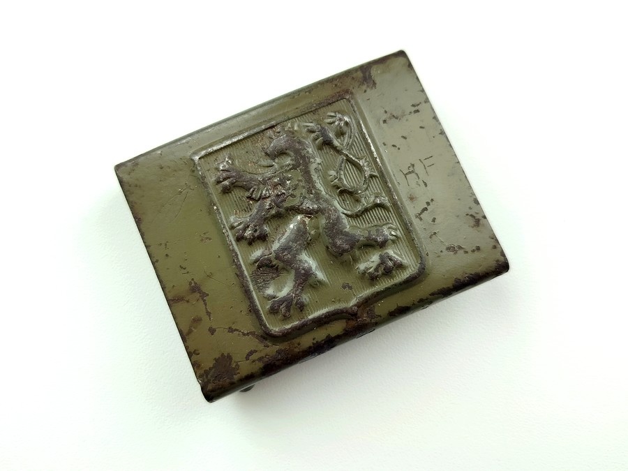 Přezka čs. armáda lvíček opasek 50. léta podpis HF