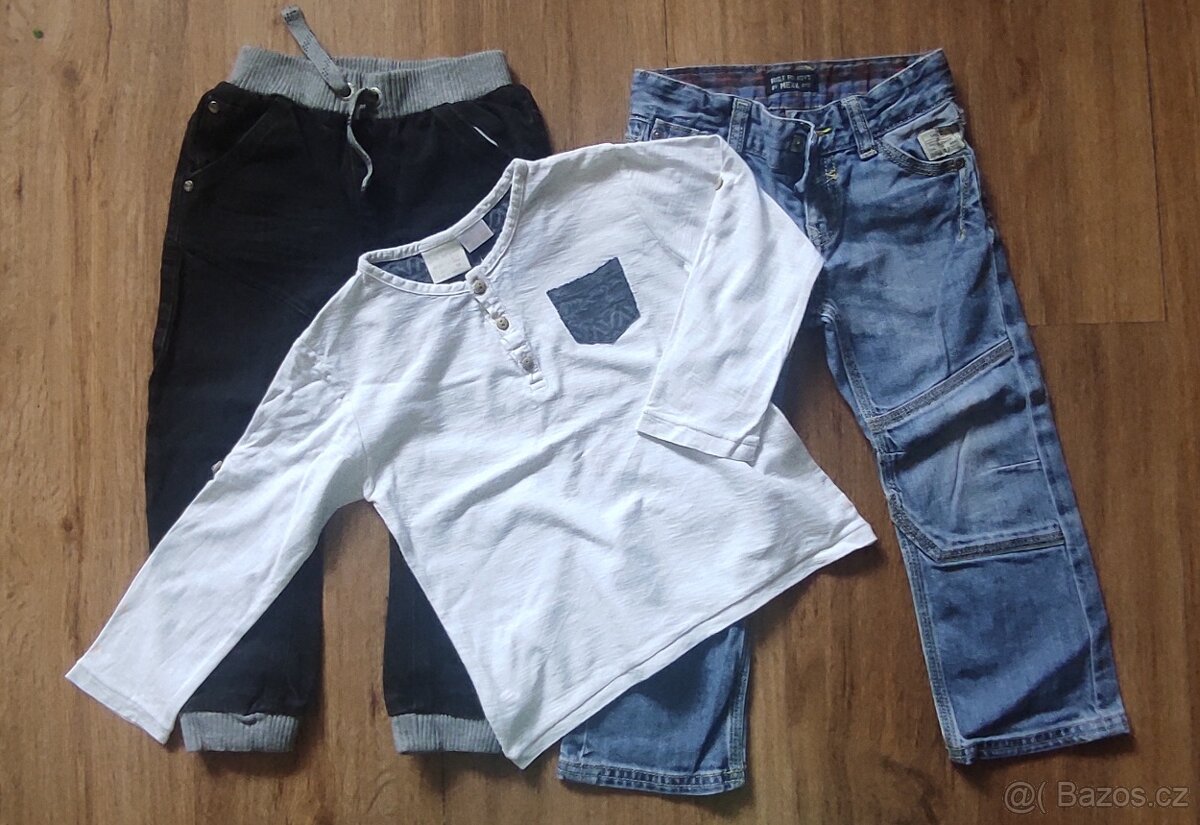 Set - kalhoty / džíny a tričko vel. 98 (Mexx, George, Zara)