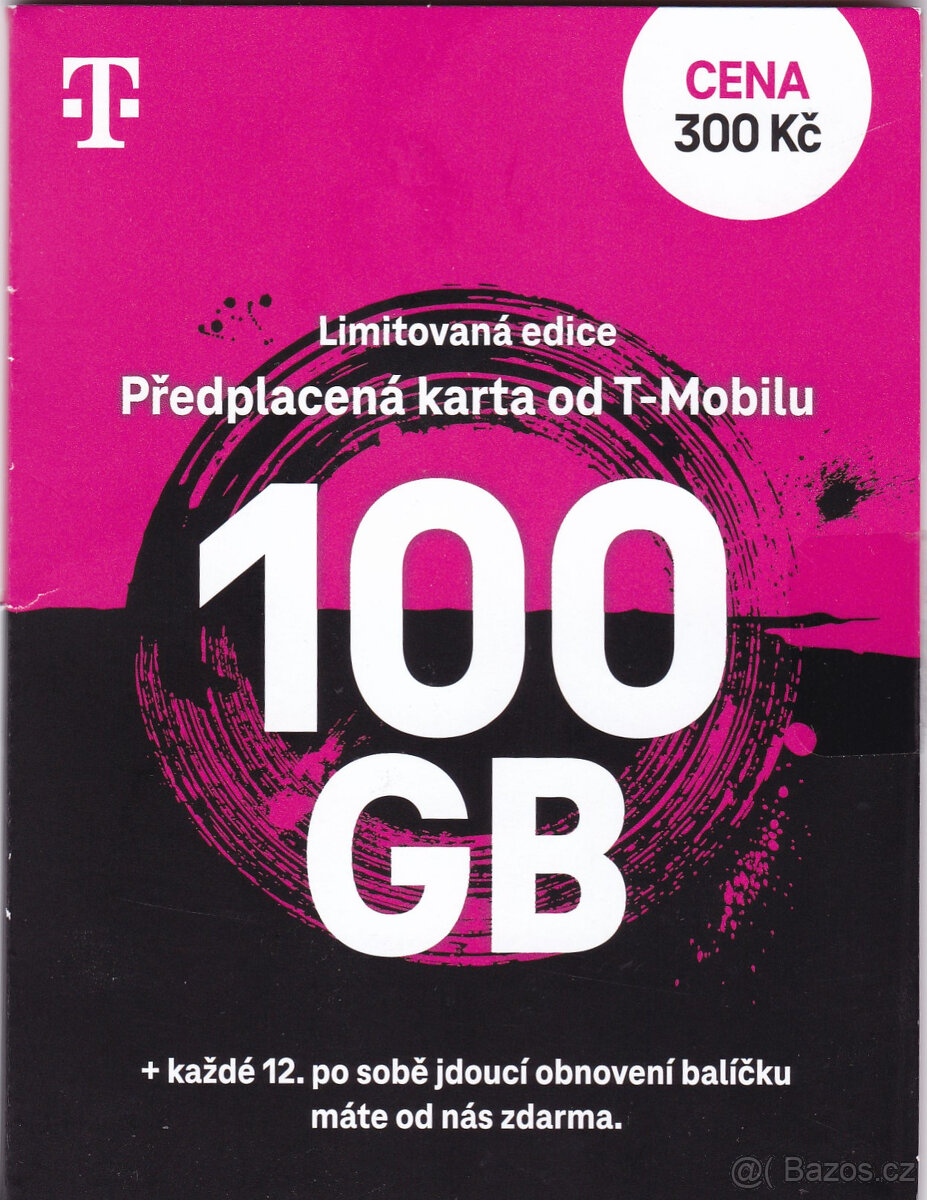 T-Mobile SIM karta 100 GB za 300 měsíčně