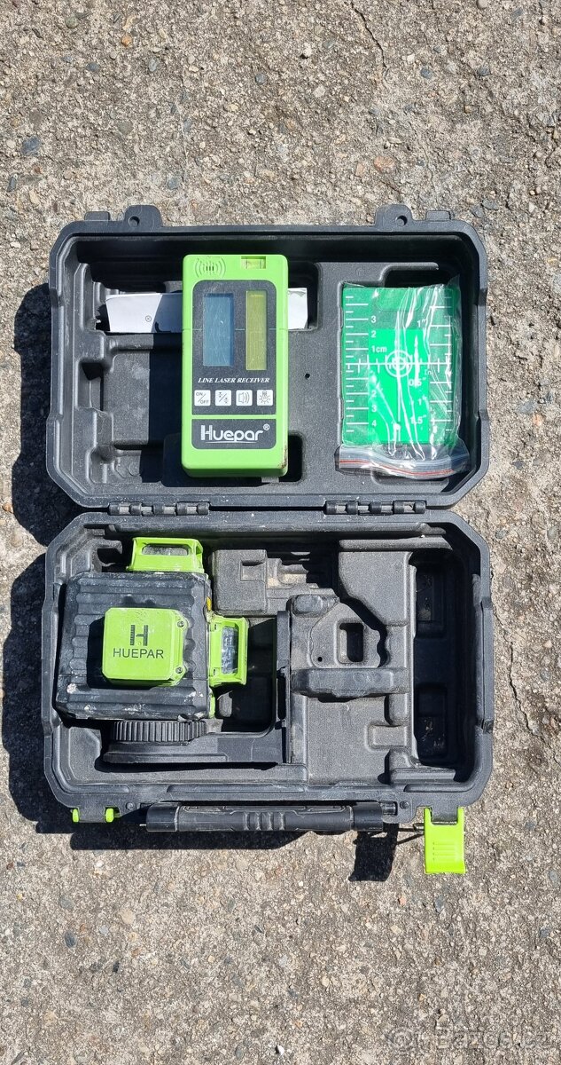 Křížový laser - Huepar B03CG + kufr, stativ