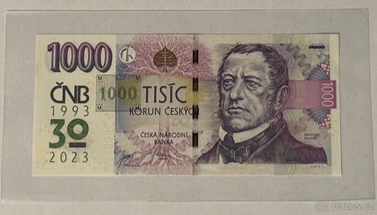 Výroční bankovka 1000 Kč – ČNB 30 let, série R62 001160