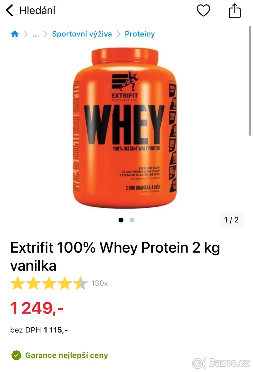 Extrifit 100% Whey Protein 2 kg vanilka