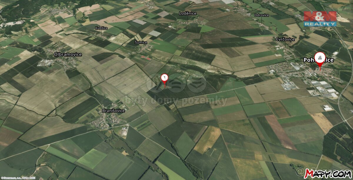 Prodej pole 41 373 m² Šumice