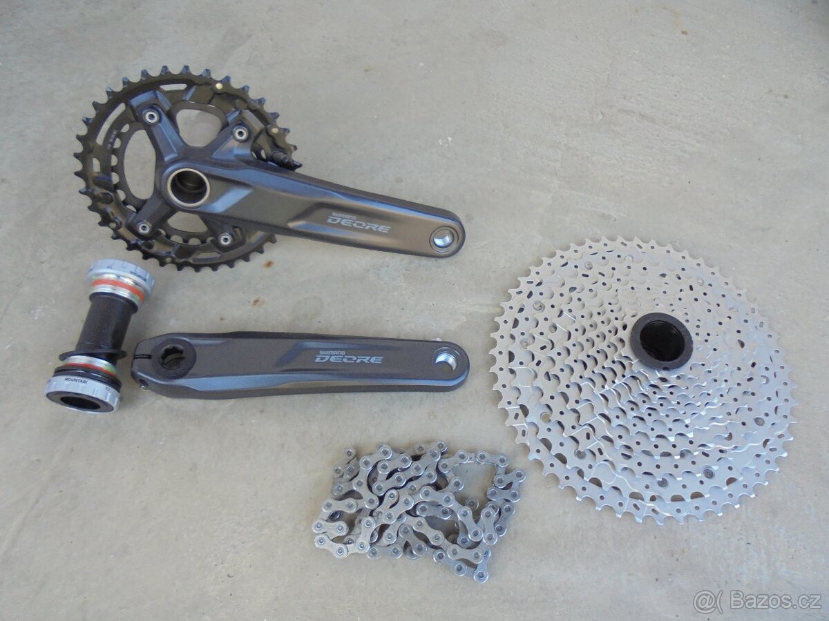 Nové Kľuky Sh. Deore + Kazeta SunRace + Reťaz 12 speed.