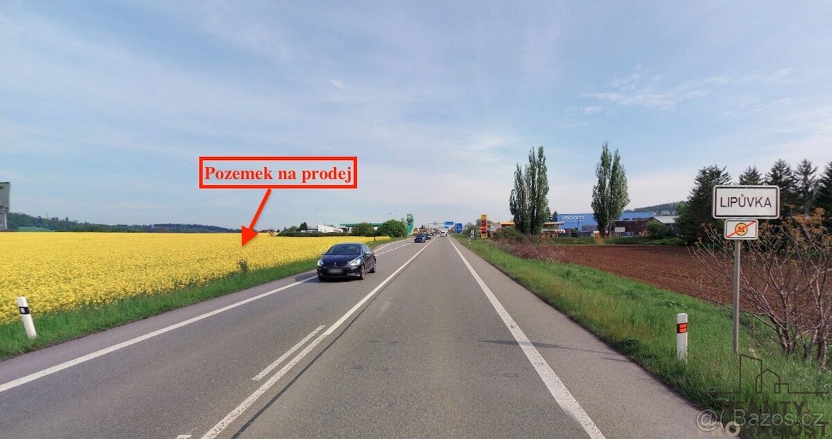 Prodej komerčního pozemku 3529 m2 v Lipůvce