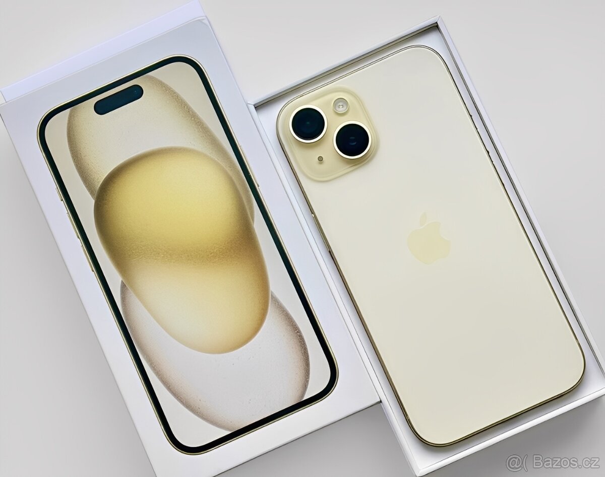 iPhone 15 Yellow BATERIE 100% TOP