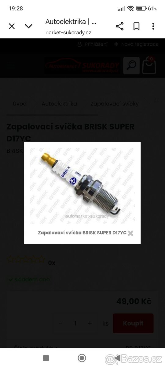 Zapalovací svíčky brisk 4x