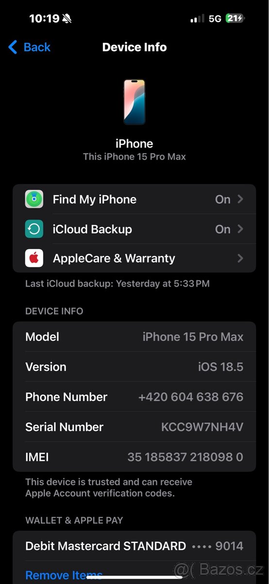 Iphone 15 pro max 256GB