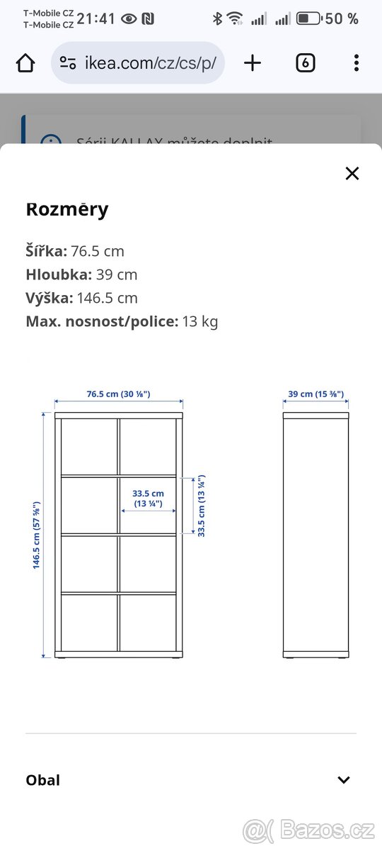 IKEA KALLAX Policový díl, knihovna