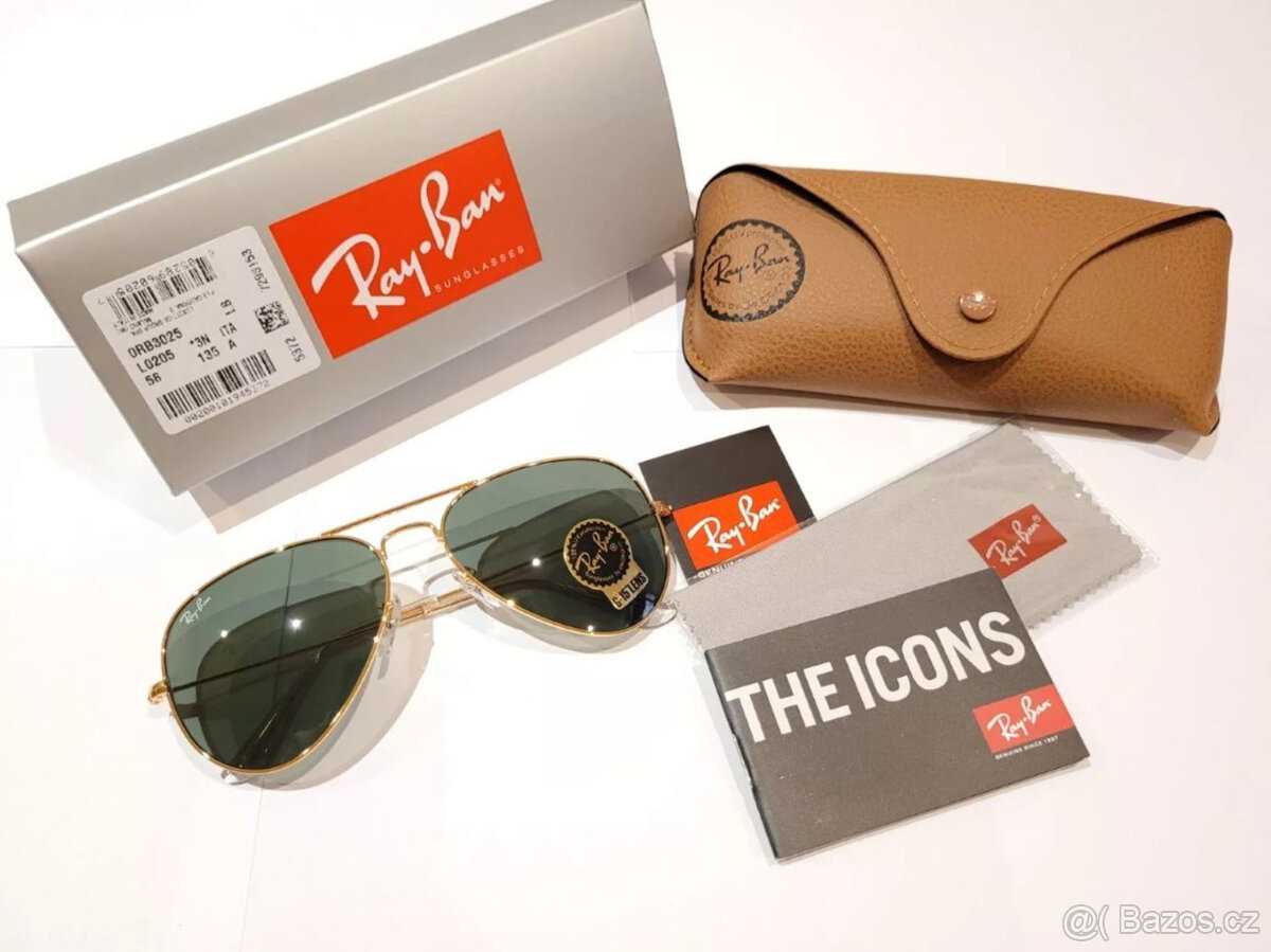 Ray-Ban Aviator Classic 58/14/135 Glass G-15 ITALY