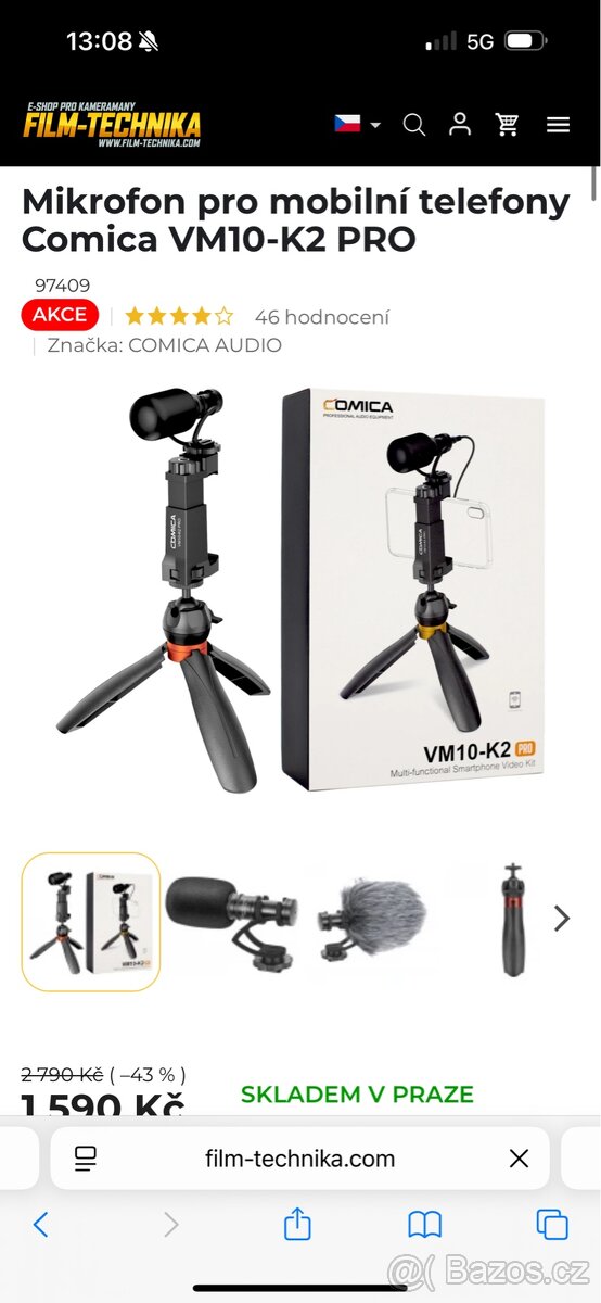 Mikrofon pro mobilní telefony Comica VM10-K2 PRO