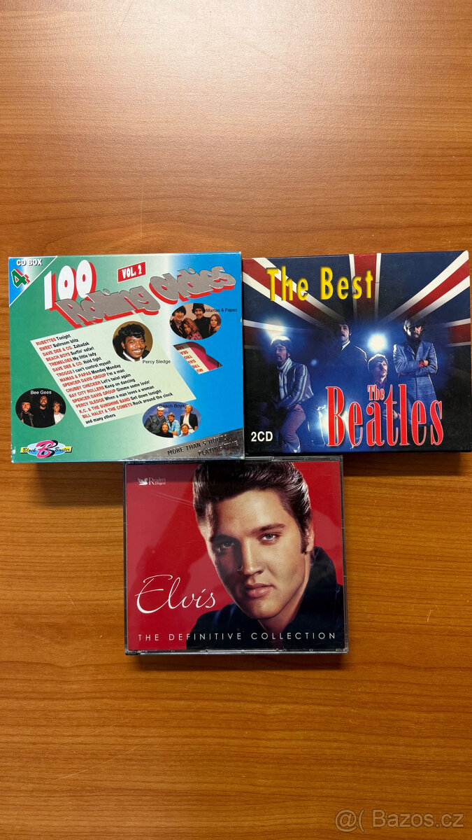 Hudební CD (Noc v opeře, Beatles, Presley, Legendy muzikálů