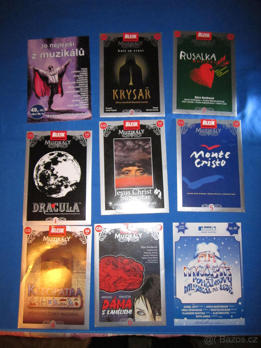 CD DVD hudba, filmy, muzikály