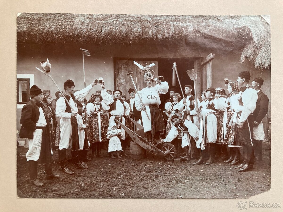 Václav Bartoň - Na svatbě (1906), 4 originálne fotografie