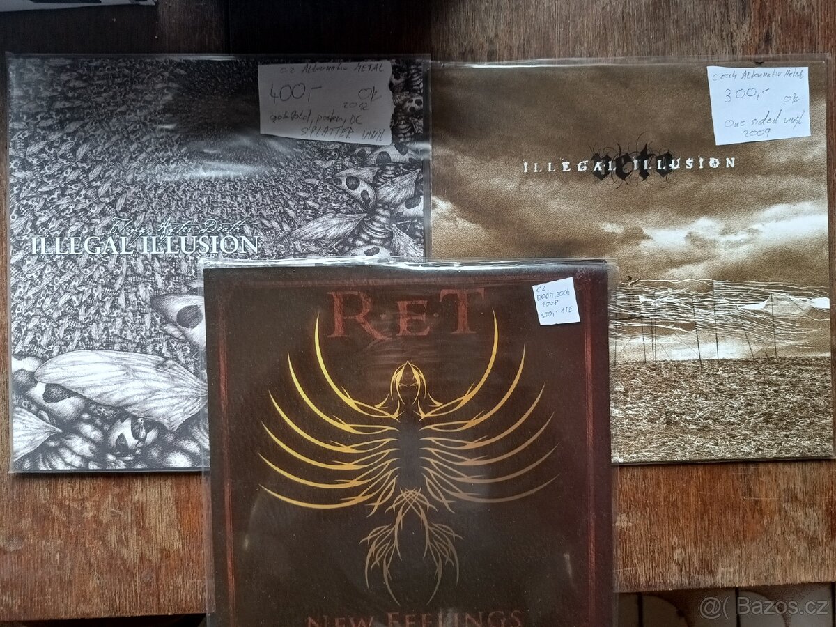 2 lp Illegal Illusion, lp R.E.T., vinyly, gramodesky