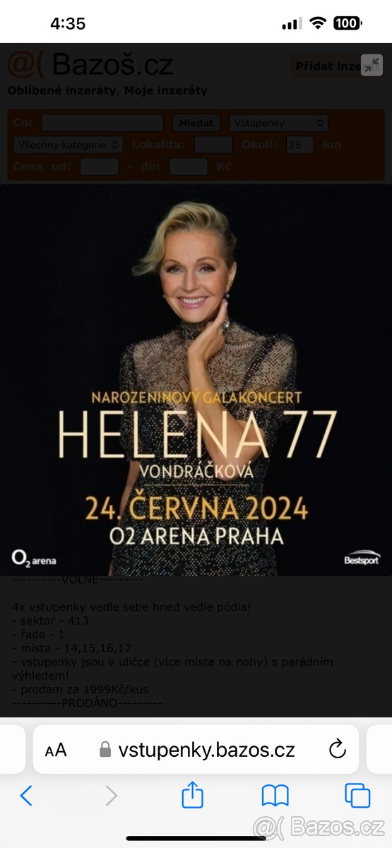Helena Vondračkova 77: 1 500