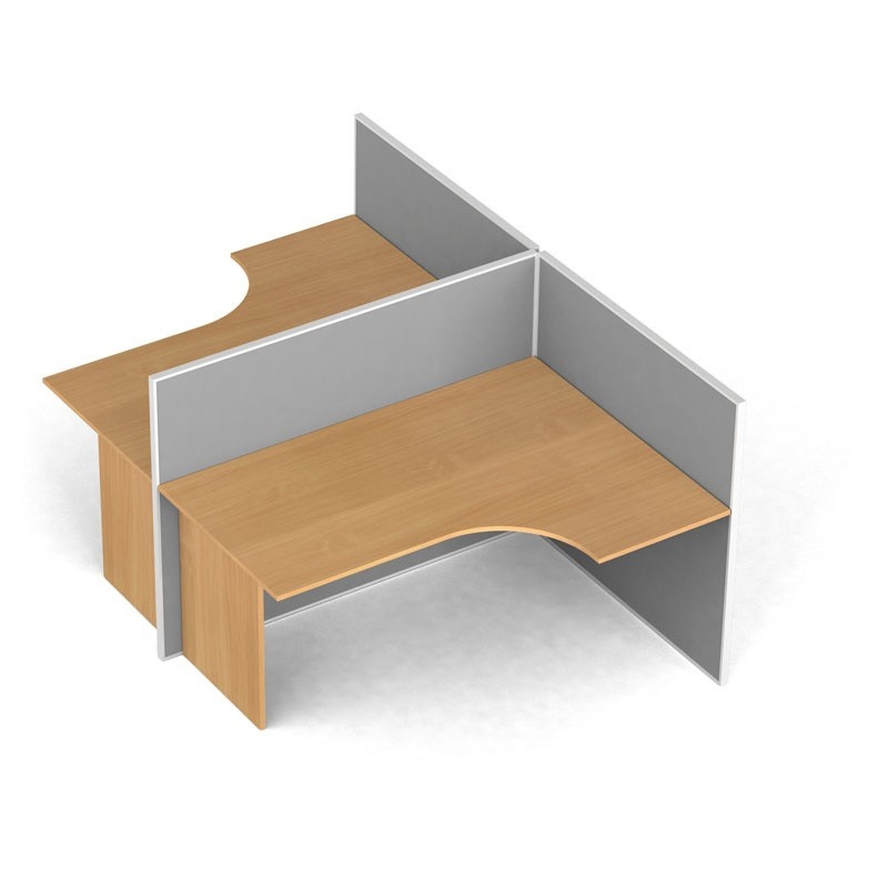 Rohový kancelářský pracovní stůl PRIMO s paravany, tvar T, n