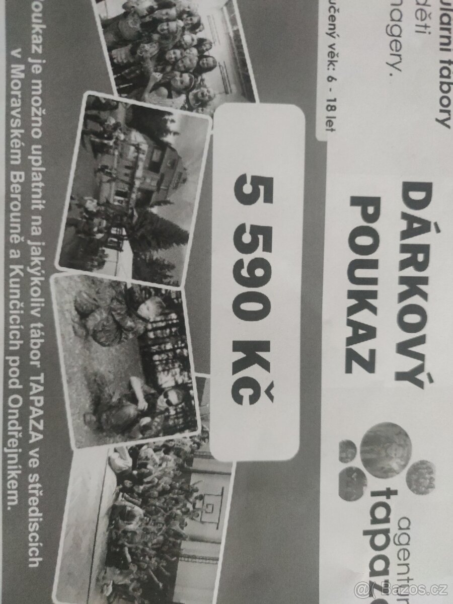 Dárkový poukaz na letní tábor