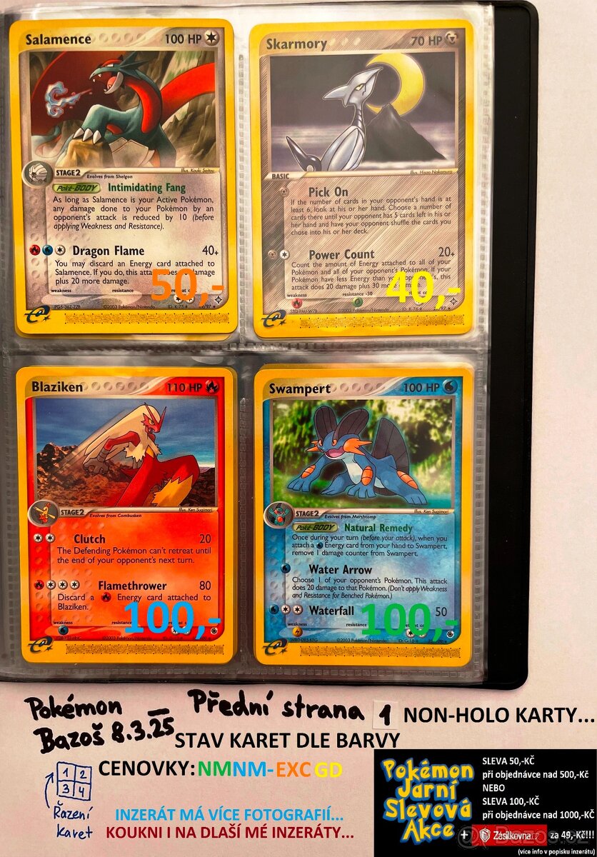 Kusové karty TCG Pokémon STARÉ 15-20LET (ORIGINÁL)