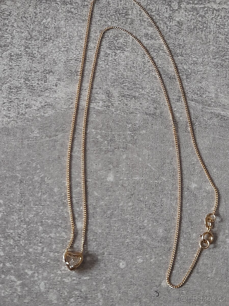 Dámský náhrdelník s diamantem 0,03ct zlato 585 14k