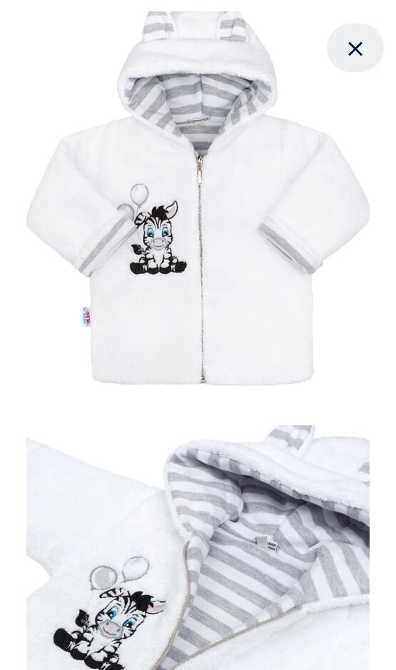 New Baby dětský zimní kabát s kapucí Zebra bílá