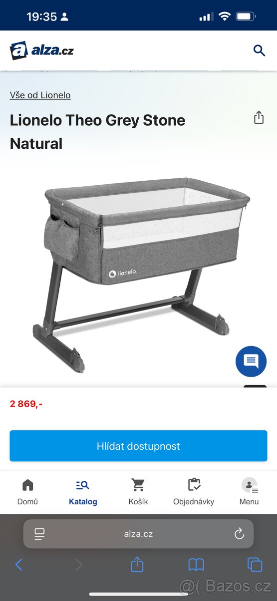 Dětská postýlka volně stojící / přípojná k posteli