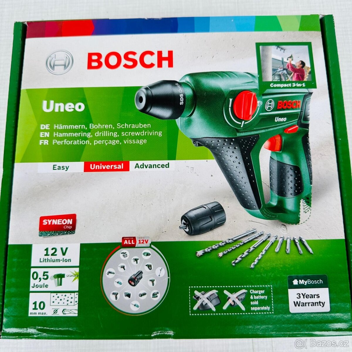 Aku vrtací kladivo 12V BOSCH Uneo