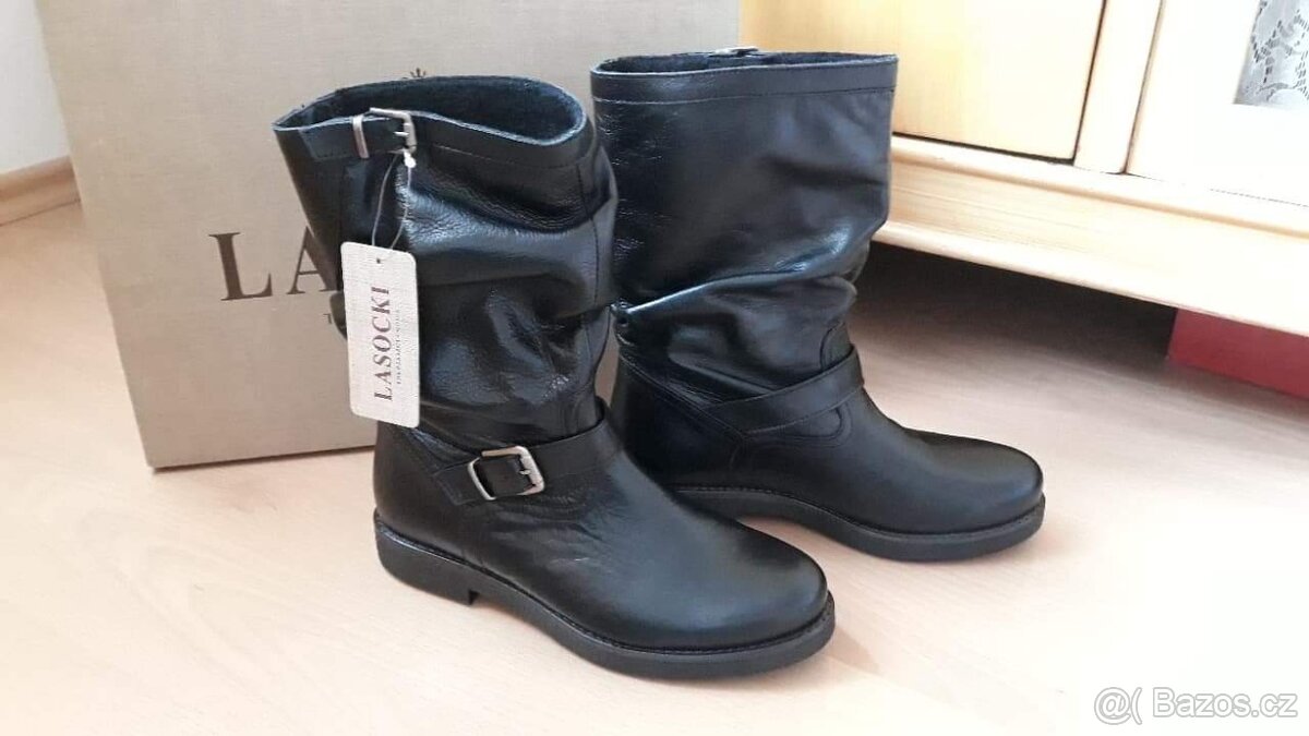 LASOCKI kozacky cerne, vel.37