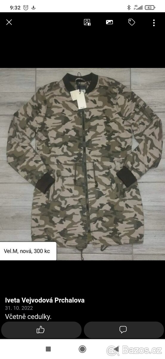 Nová maskáčová bunda vel.,M