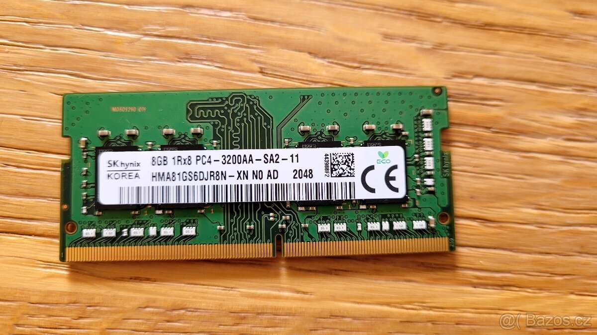 8GB SODIMM DDR4 RAM paměť 3200 Mhz SK hynix