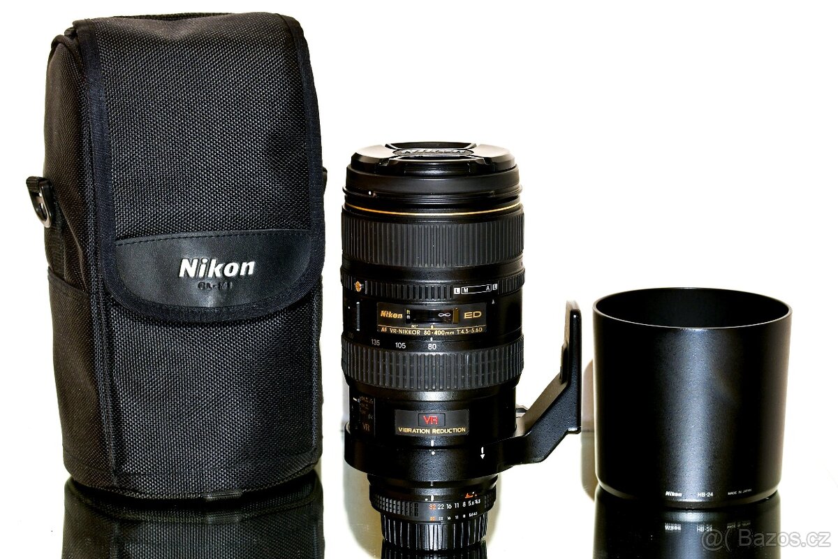 Nikon AF Nikkor 80-400mm D VR + UV Hoya TOP STAV