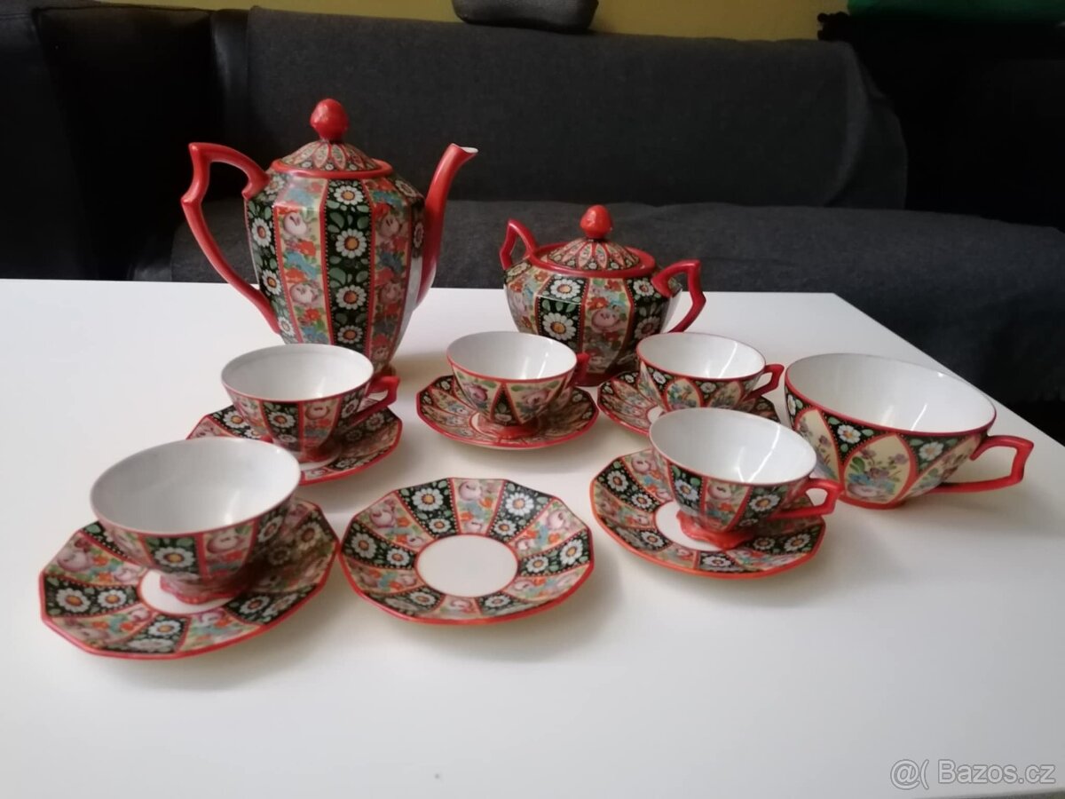set porcelánu - Klenčí pod Čerchovem, ručně malovaný,
