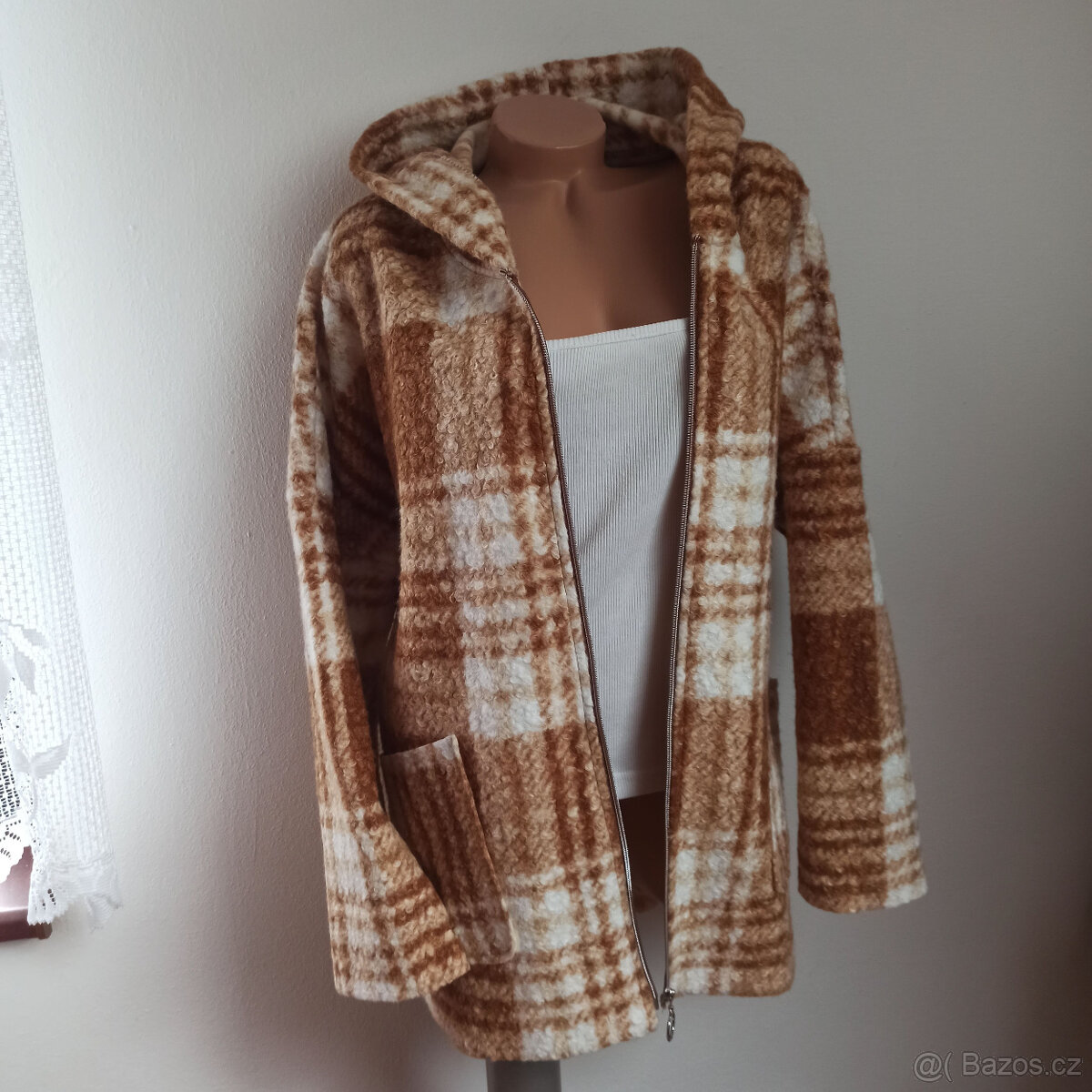 NOVÝ dámský podzimní kabátek s kapucí XL - XXL