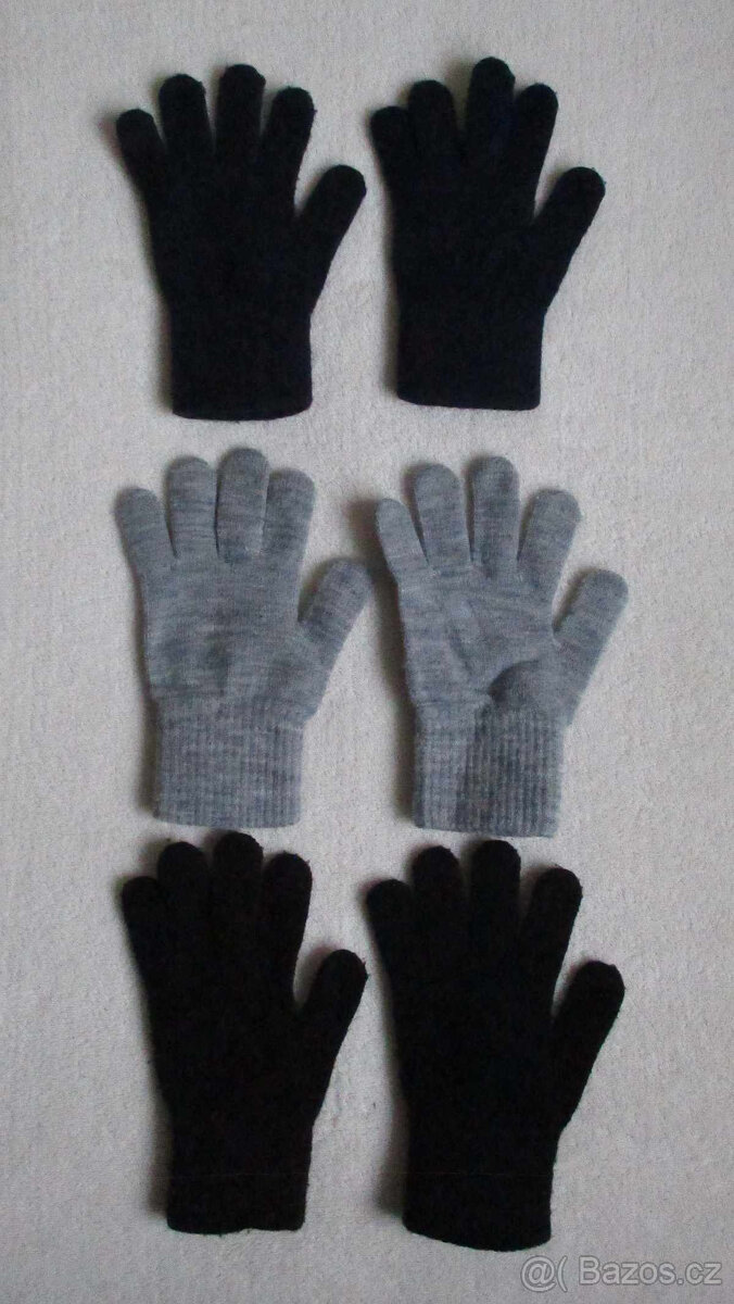 Dětské úpletové rukavice H&M set 3ks 8-14 let
