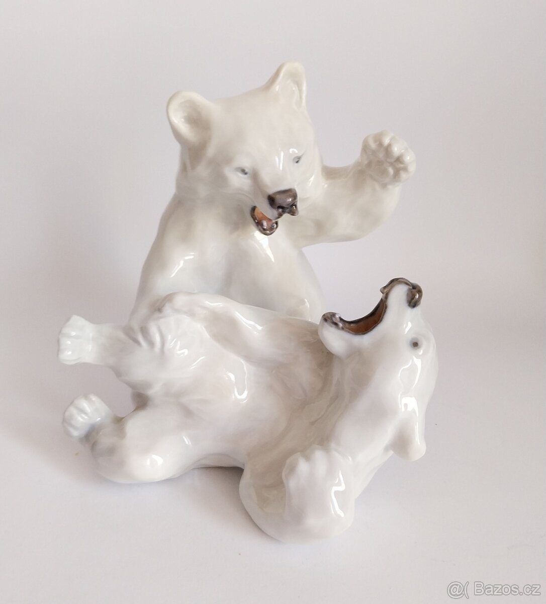 Velká porcelánová figura ledních medvědů - Kodaň