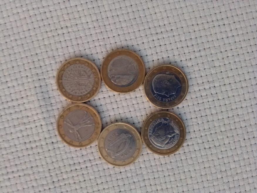 1 eurové a 2 eurové mince