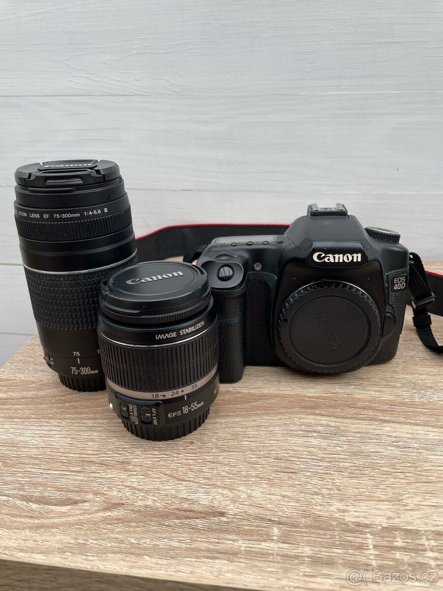 EF 75-300mm+EF-S 18-55mm+Canon EOS 40d