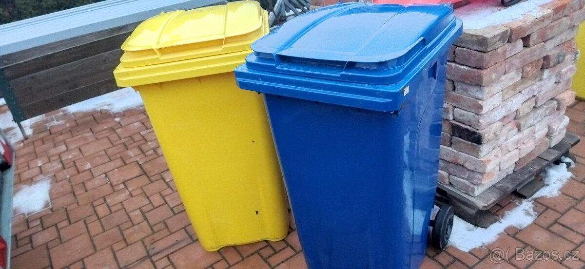 popelnice modrá a žlutá 240L