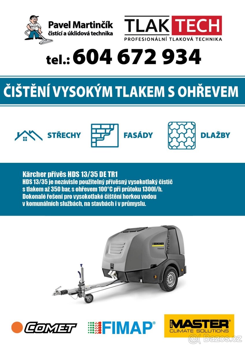 Pronájem tlakového Traileru Karcher HDS 13/35 s ohřevem