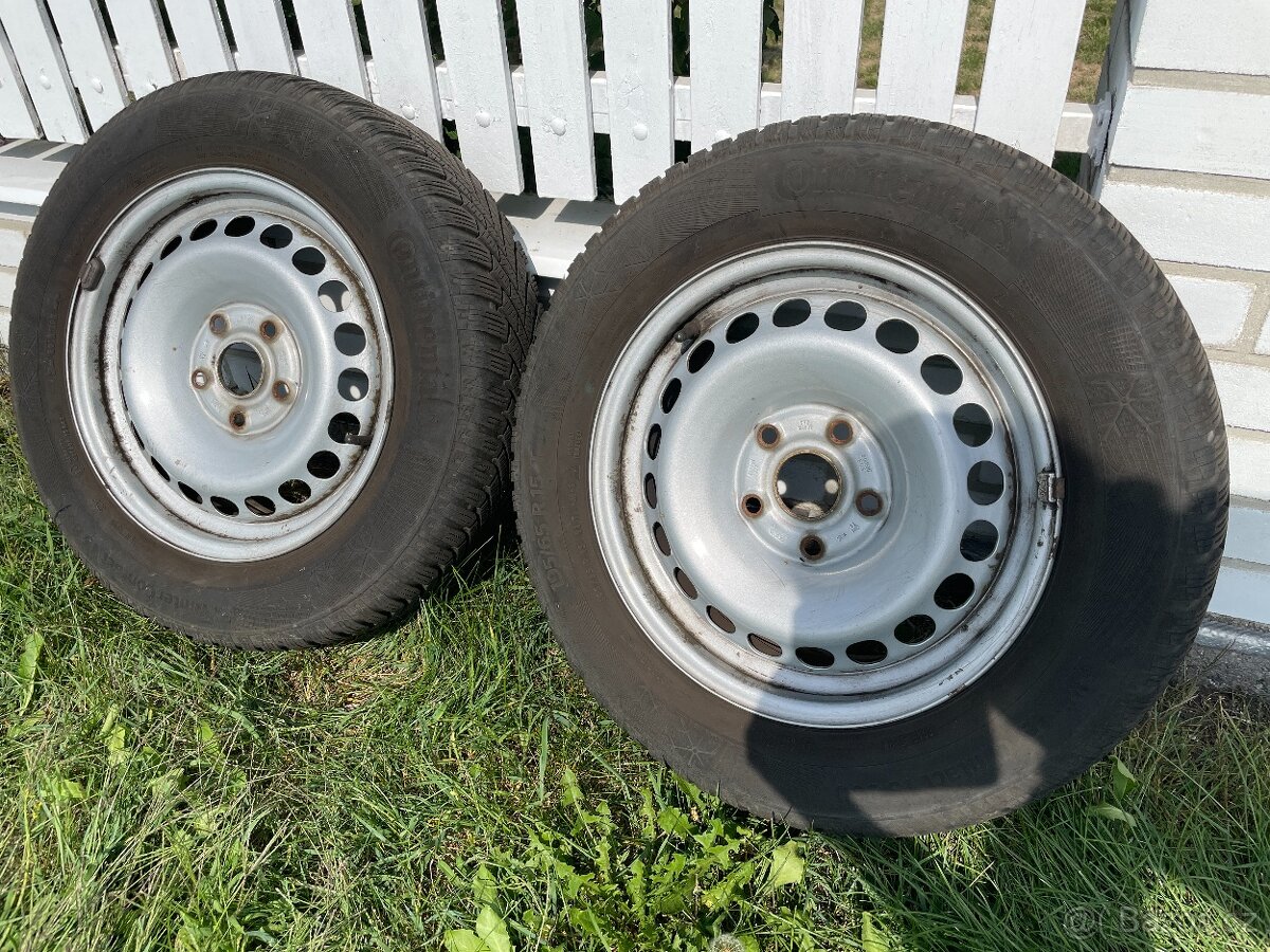 Prodám 2ks zimní kola VW Continental 195/65 R15 T