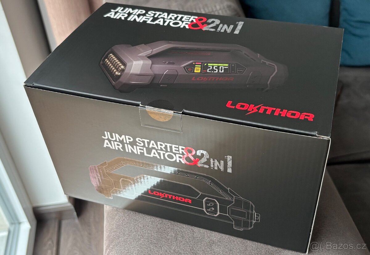 LOKITHOR Startovací zdroj s kompresorem JA302, 12V, 2500A, 7