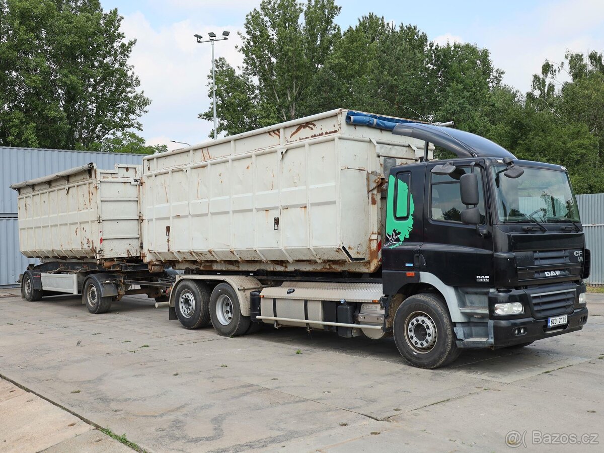 DAF CF 85, 6x4, EURO 5, 39 CBM, HARDOX+PŘÍVĚS HUFFERMAN HSA