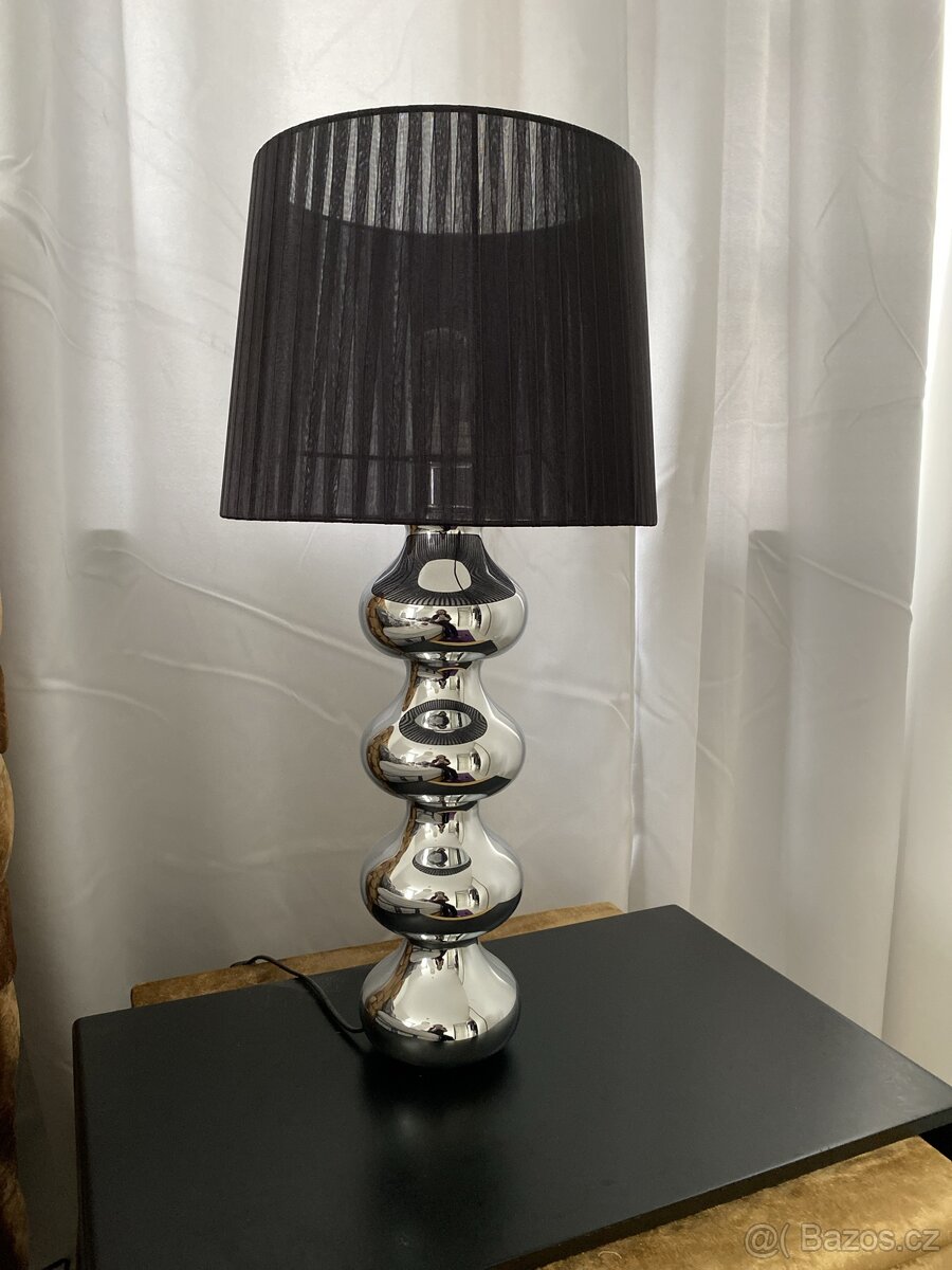 Designová lampa, Lampička na noční stolek , stříbrná , chrom