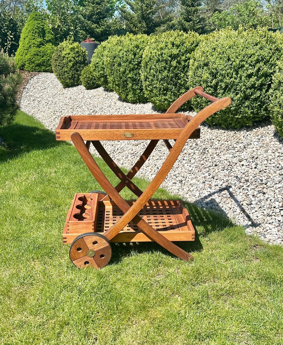 Zahradní skládací servírovací vozík eukalyptus zn.Dazzlers