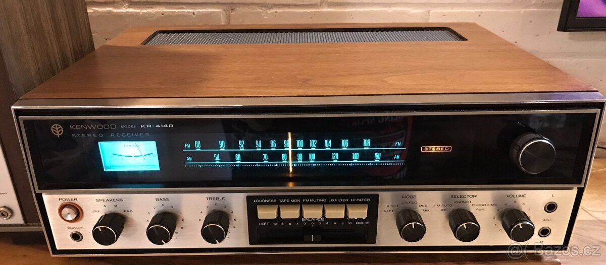 RECEIVER KENWOOD KR-4140 + ORIGINÁL REPRA (ROK 1970) KRÁSNÝ