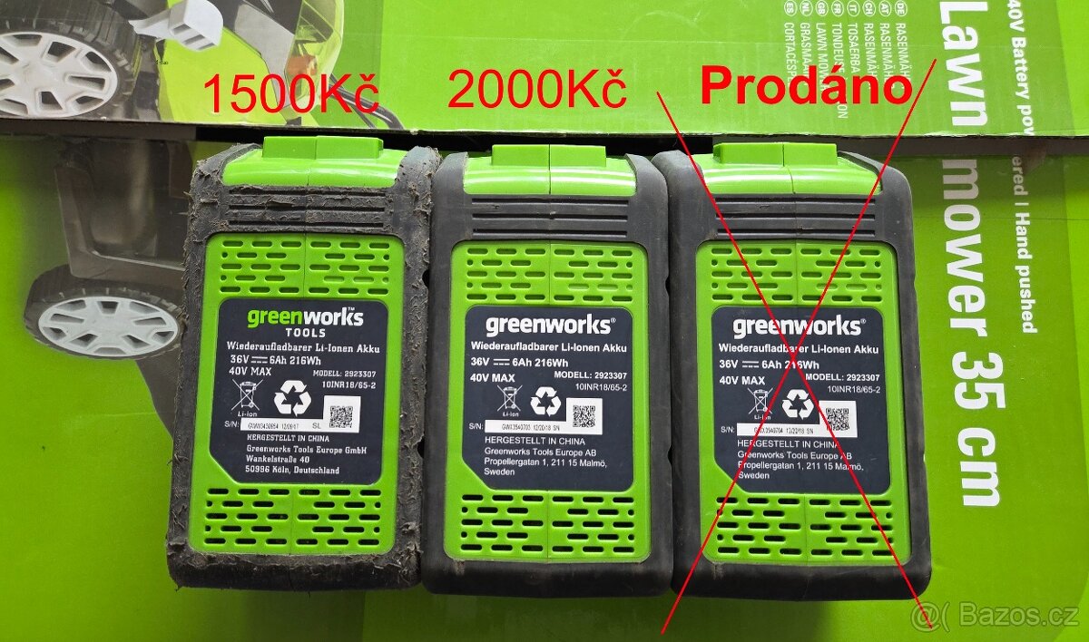Greenworks Baterie Akumulátor Aku 40V 6Ah G40B6