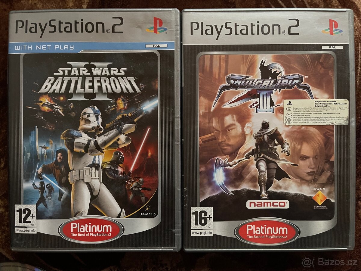PS2 hry Star Wars Battlefront + Soulcalibur 3 Platinum