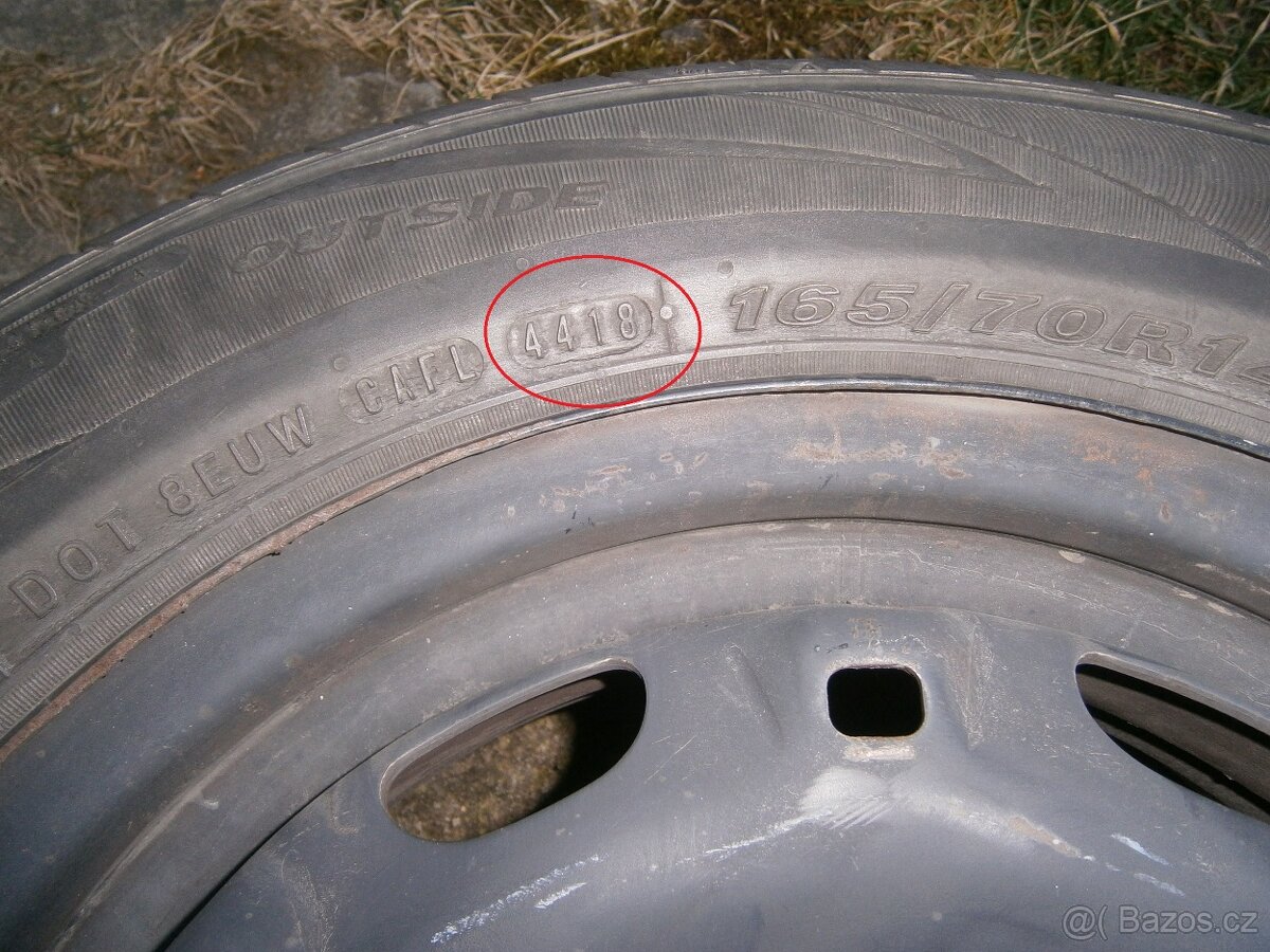 PNEU LETNÍ 165.70.R14 4x + DISKY PLECH 14" KONCERN