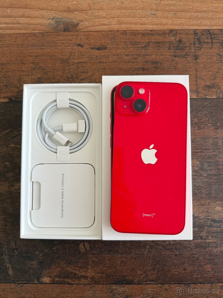 iPhone 14 128 GB Product(RED) perfektní stav + záruka do 2