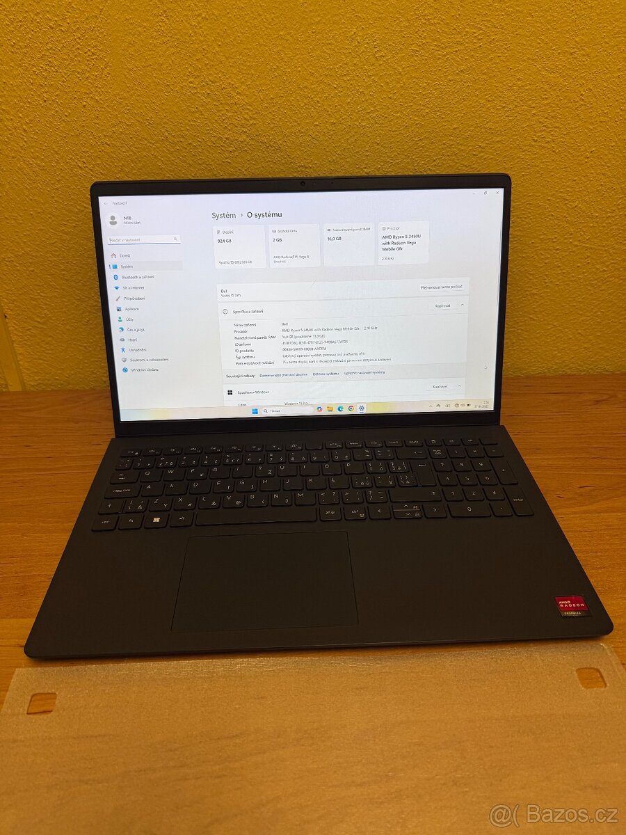 Dell Vostro 15 3515 AMD Ryzen 3450U,16GB RAM.1TB HDD,WIN 11